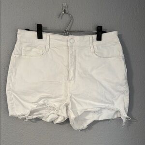 Good American Ladies White Jean Shorts Size 10/30